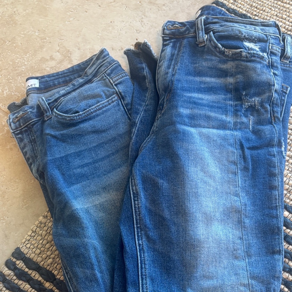 Women's Skinny Jeans in Faded Blue - Comfortable Stretch Denim